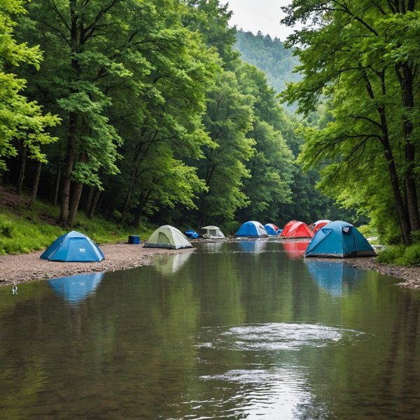 Quelles sont les meilleures pratiques pour camper en bord de rivière avec des risques d'inondation?